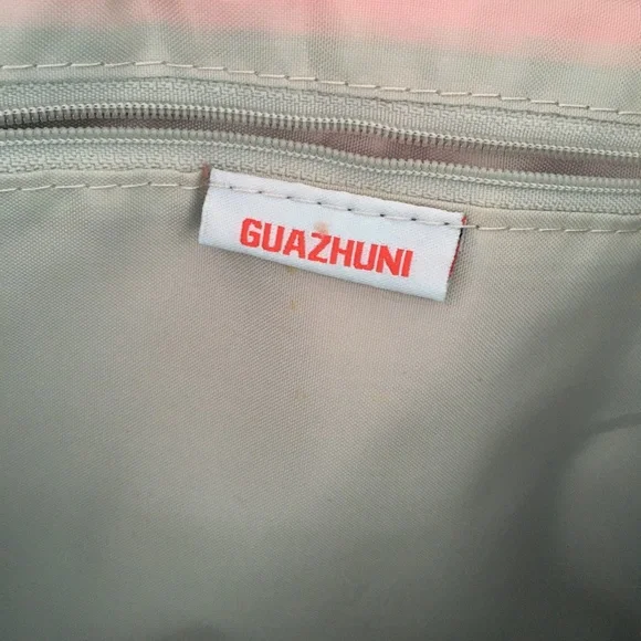 Guazhuni Cross Body Shoulder Bag Dark Fuschia Pink Top Zipper Outer Pocket - Picture 9 of 9